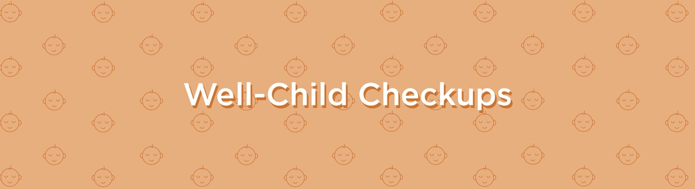 Well-Child Checkups banner - orange