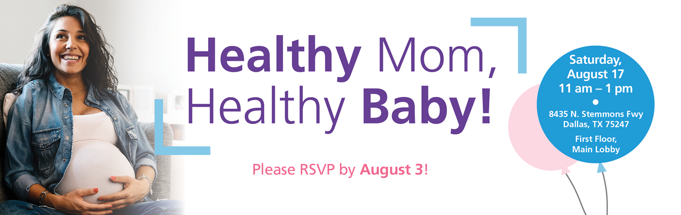 Healthy Mom, Healthy Baby event banner