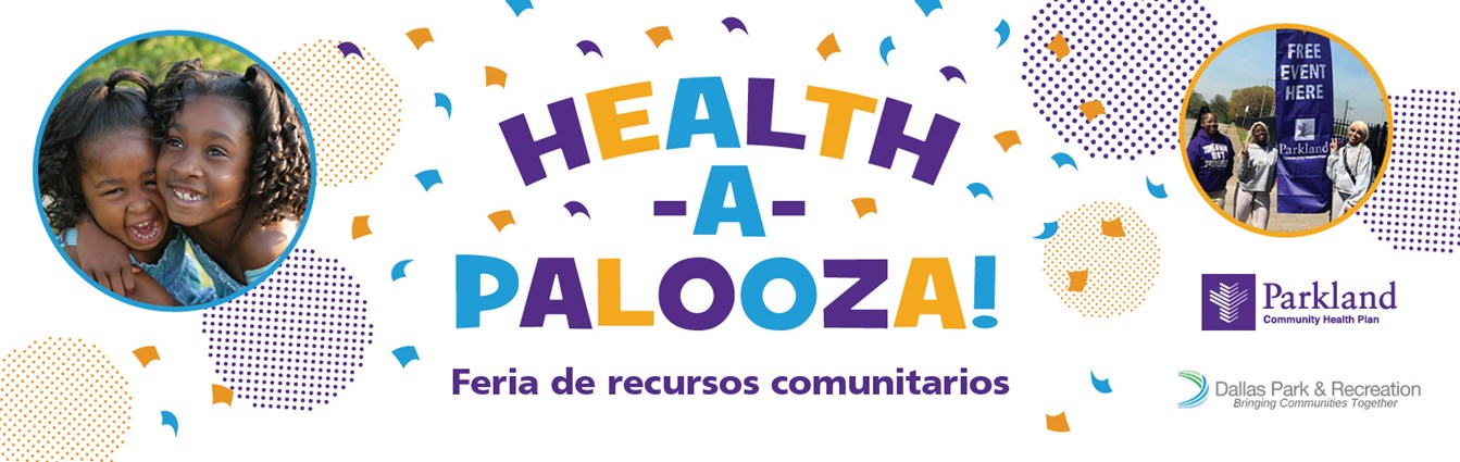 Banner del evento de la Feria de Recursos Comunitarios Health-A-Palooza