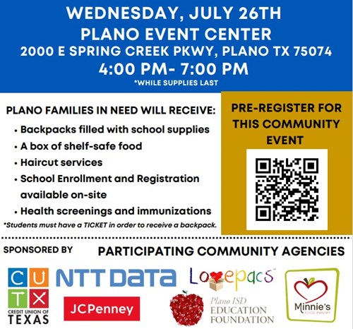 Plano ISD Back to School Fair Flyer